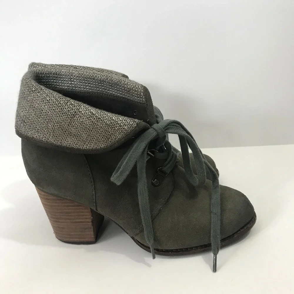 Splendid | Lyon Suede Leather Lace Up Heel Bootie